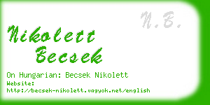 nikolett becsek business card